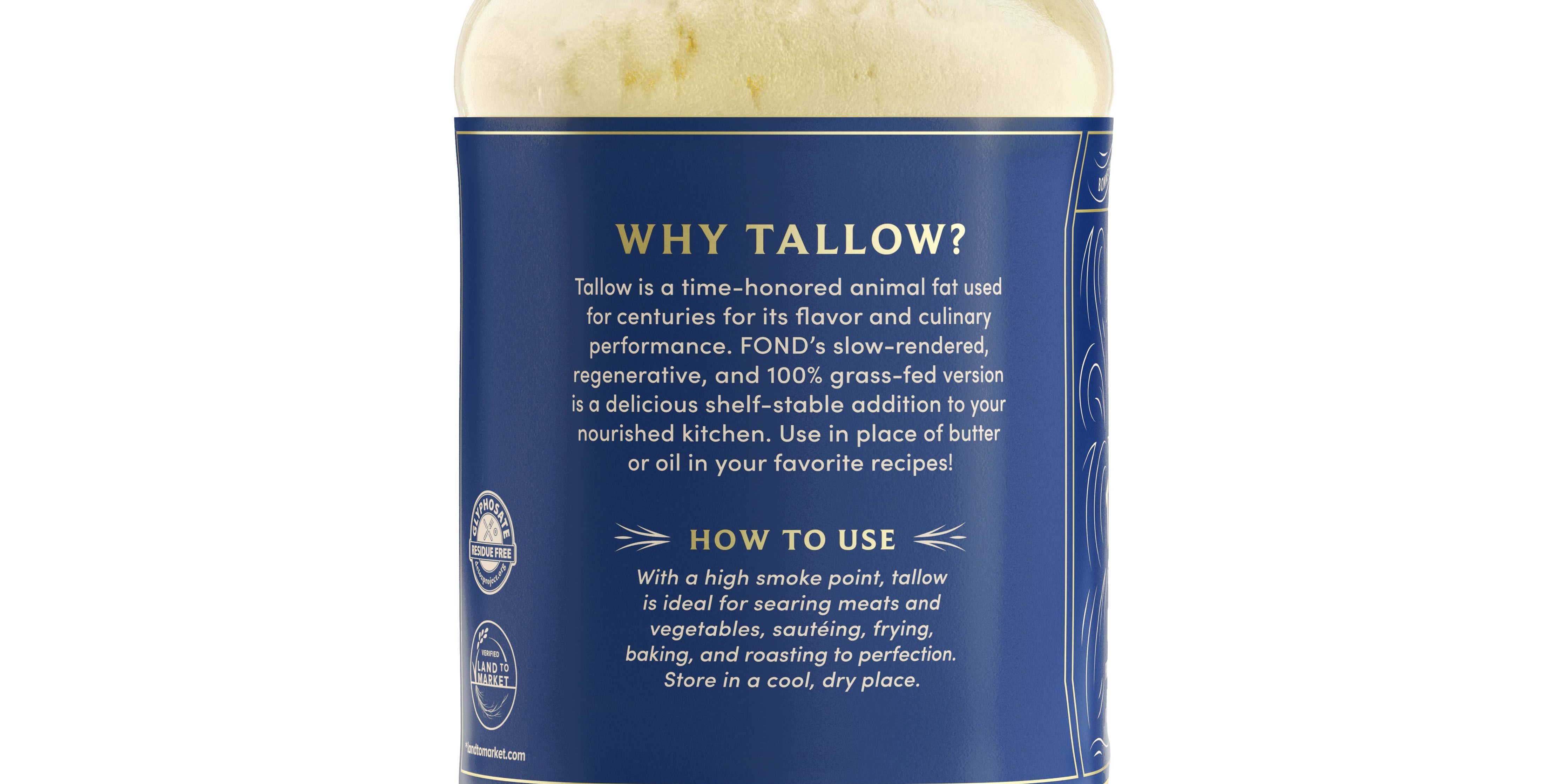 Pure & Unflavored Regenerative Beef Tallow 14oz