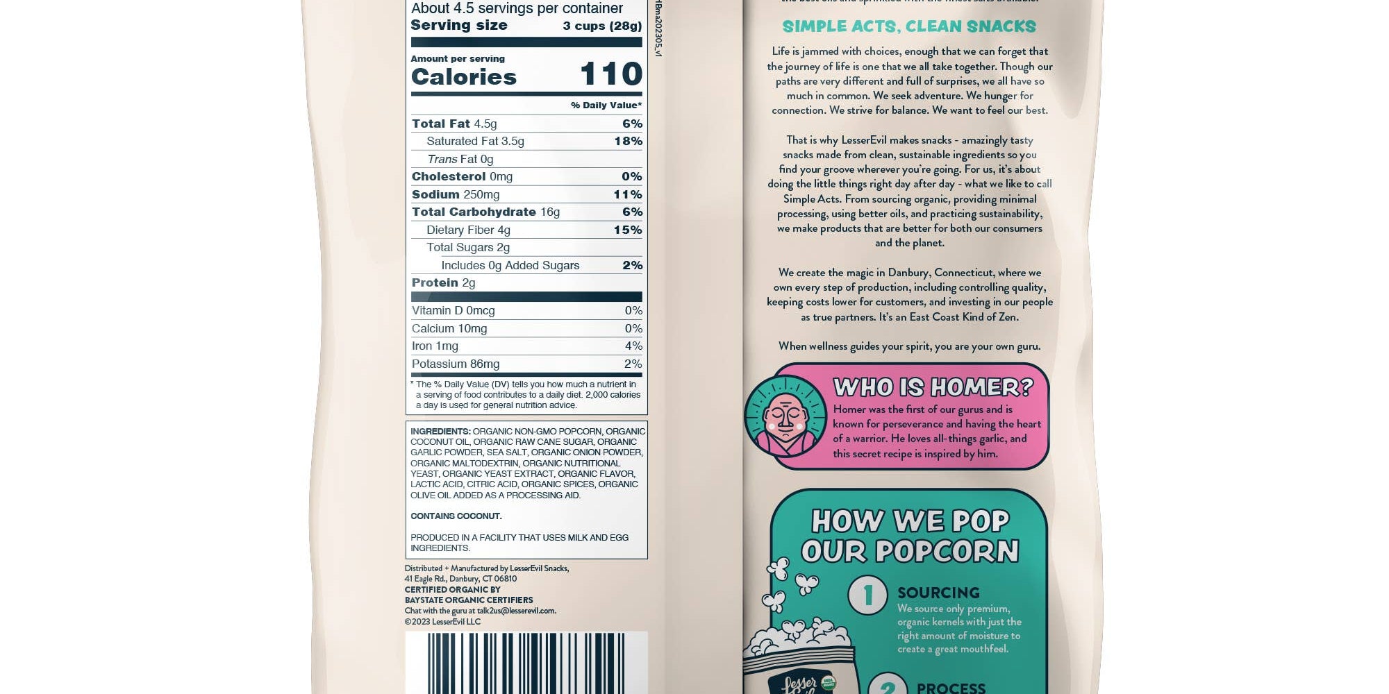 Organic Popcorn, Garlic Parmesan 4.6 oz