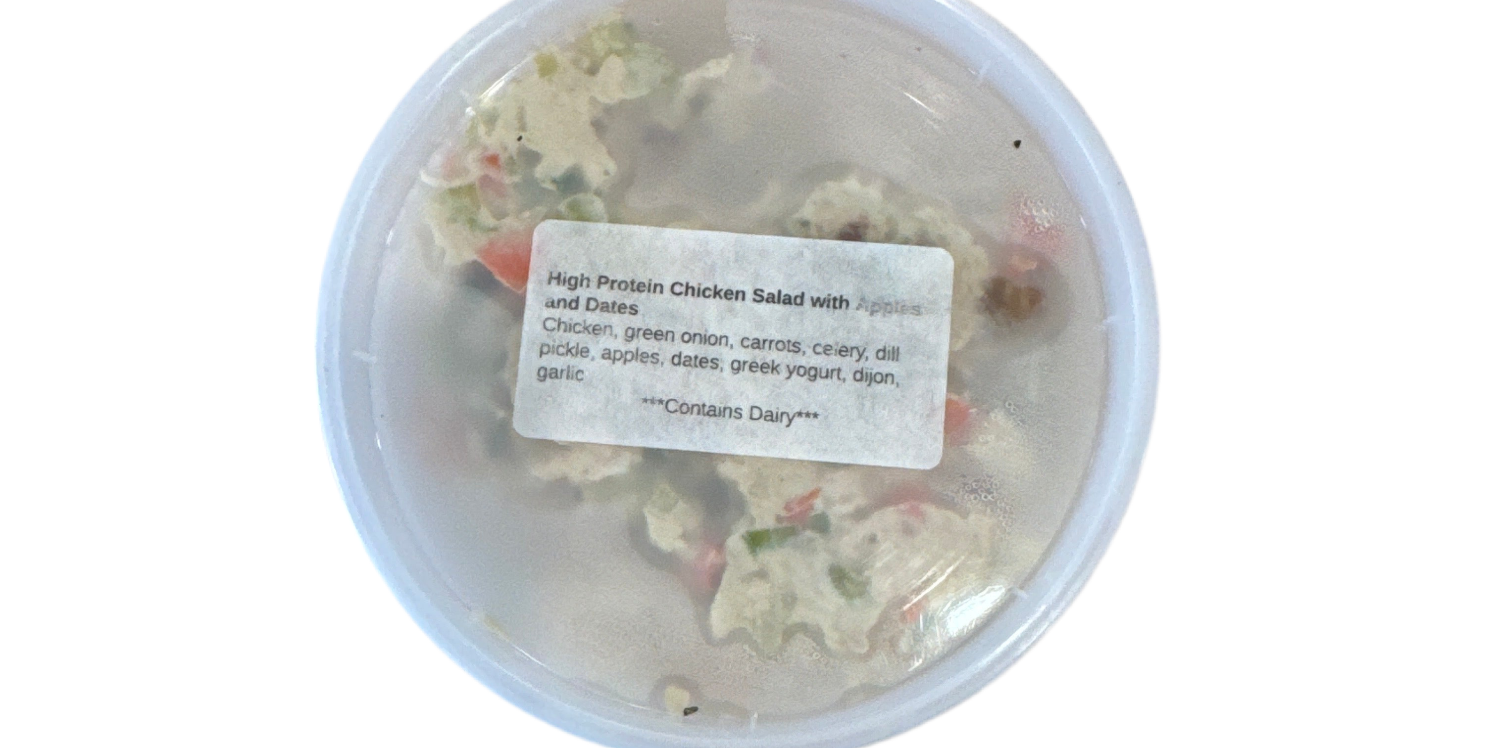 High protein, chicken salad with apples and dates